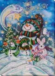 Bead embroidery kit New Year's Eve needlework kit Art canvas beadwork pattern