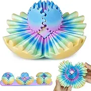 Multicoloured Gear Ball Fidget Toy 3D Printed Sphere Stress Relief Anxiety Block Spinner Gifts for Adults Kids Office Desk Christmas Easter Birthday(Ocean Aurora,2.5")