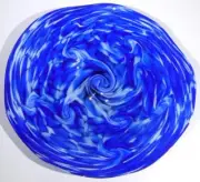 HAND BLOWN GLASS WALL OR TABLE PLATTER, SHADES OF BLUE, DIRWOOD n3983