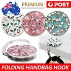 Floral Round Foldable Table Hook Bag Handbag Hanger Holder Tote Purse Metal