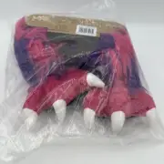 Lazy One Fun Paw Slippers Pink Purple Monster Unisex Kids 5-8