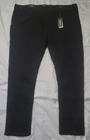 Kenneth Cole Tapered Fit Mens 44x32 Black Denim Jeans Stretch NWT New