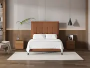 My Style Framed Headboard & Slimline Base - Queen / Gingerbread / Slimline Base