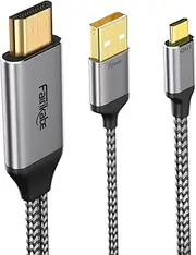 HDMI to USB C Adapter Cable 4K60Hz 6.6FT, HDMI Source Out to USB Type C in Display Converter, HDMI 2.0 Compatible with Xreal Air, Nreal Air, Steam Deck Dock, PS5, Xbox, Portable Monitor