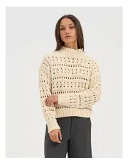 [ONLY] Leah High Neck Kint Jumper in Cream