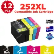 12 Non-OEM 252XL 252 XXL 254XL Ink Cartridge for Epson workforce WF 3620 7620