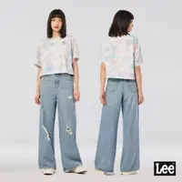 在飛比找momo購物網優惠-【Lee 官方旗艦】女裝 牛仔褲 / 高腰刷破 中藍洗水 /