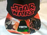 STAR WARS Darth Vader Black Red Gamer Snapback Hat Adjustable Youth OSFM NWT