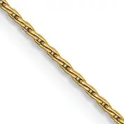 14K Yellow Gold 20 Inch 1mm Round Parisian Wheat With Lobster Clasp Chain