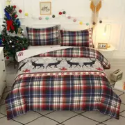 Christmas Pattern Quilt Duvet Doona Cover Set Single Double Queen King Size Bedding Set