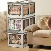3Pcs Storage Bins Stackable Closet Box Containers Foldable Books Box Organizer