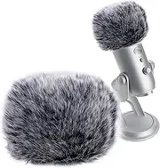 SUNMON Microphone Furry Windscreen Muff, Perfect Mic Pop Filter Mask Shield for Blue Yeti, Yeti Pro Microphones