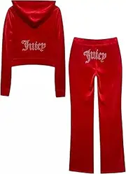[Juicy Couture] Velour Coco Red Tracksuit Size XS, Red, X-Small