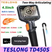 TESLONG TD450S 5.5 MM Single/Dual Lens Articulating Borescope 1080P IPS Endoscop