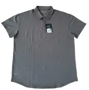 BYLT Shirt Men’s 2XL Gray Polo Drop Cut Lux Curved Hem Performance Golf