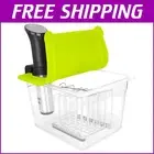 Durable 12 Quart Sous Vide Container & Rack with Universal Silicone Lid Included