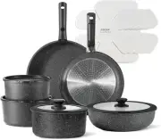 17Pcs Pots and Pans Set Non Stick, Nonstick Cookware Set with Removable Handle,R