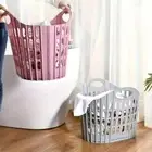 Plastic Foldable Laundry Basket Bathroom Storage Organizer