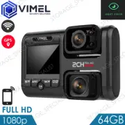 Dual Dash Camera 4K GPS WIFI Vimel Professional 64GB Wireless Car Security