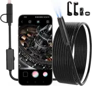 Endoscope Camera with Light Single-Lens 1920P HD Borescope with 8 LED Light Endo