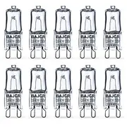 BAJCR Lighting Halogen Light Bulb G9 T4 40W JCD Bi-Pin (10 Pack) for Chandeliers, Pendants, Cabinet Lights, Landscape Lights, Desk and Floor Lamps, Wall Sconce