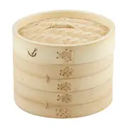 2-Tier Davis & Waddell Bamboo Dumpling/Dim Sum/Food Steamer 17.5x17.5cm Natural