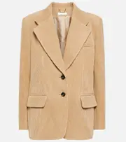[Chloe] Chloé Single-breasted cotton corduroy blazer AU 14 beige