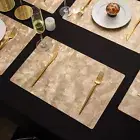 Plastic Set Of 6 Shining Mats For Dining Table, Bronze set of 6