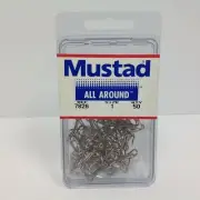 Mustad 50 Pack All Around 7826 Fishing Hook Size 1 295872