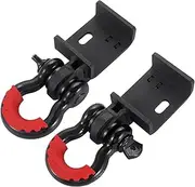 Winch Hook Tow Rope D Ring Shackle Compatible D Ring Shackle Tow Hook with Protective(1 Set)