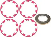 4 Pcs Car Wheel Rim Protectors, 20 Inches Wheels Rim Protector, Abs Rim Hubcaps Cover Rim Protector Ring Decor Strip Replacement for Y (Red)