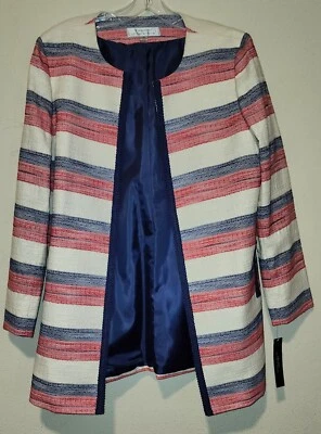 Tahari Arthur S Levine Open Front Blazer Size 12 NWT $149.00 Retail