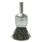 WEILER 10008 EBA-21, 3/4" Steel Crimped Wire End Brush 1/4" Shank .020" Wire USA