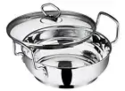 New Vinod Stainless Steel Kadai with Glass Lid, 24cm, 2.7 Ltr- Free Postage