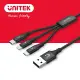 【樂天限定_滿499免運】UNITEK Lightning Micro USB Type-C 三合一編織充電線1.2M(Y-C14049BK)