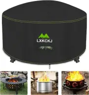 Round Gas Fire Pit Cover, Heavy Duty Fabric Round Patio Table Cover 32Dx 16H