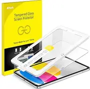 JETech One Touch Install Screen Protector for iPad (A16) 11th/10th Generation (2025/2022), Tempered Glass Film with Auto Alignment Tool Kit, HD Clear