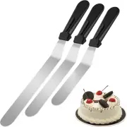 Cake Offset Spatula , Icing Spatula Set with 6 8 10 Inch Stainless Steel Blades