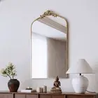 43x24 Inch Vintage Ornate Arched Floor Mirror - Antique Bronze Metal Framed Dres