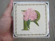PIMPERNEL COASTERS ALPHABET FLORALS LETTER P NEW SEALED SET OF 6 IN BOX