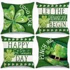 4 Pack 18x18 Inch Fall Throw Pillow Covers St. Patrick's Day Cushion Covers