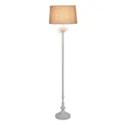 Belle Casablanca Floor Lamp w/ Brass Base 155cm Standing Home Light Decor White