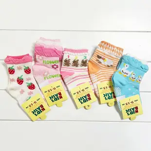 （5入）草莓小鴨防滑膠點中筒襪 短襪 襪子 童襪 女童 中童 小童 兒童 童裝【BB6303】
