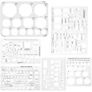 6pcs Circle Template for Drafting 6 Sizes Plastic Flexible Geometric Shape St...