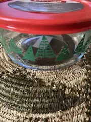 pyrex Christmas Trees Food Storage Container