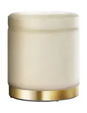 [Artiss] Ottoman Round Storage Foot Stool in White
