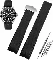 [HEYOZURY] Watch Strap for Tag Heuer 22 mm Silicone Folding Buckle Bracelet Aquaracer Series Monaco Series Replacement Bracelet Original Bracelet Watch Strap for Tag Heuer