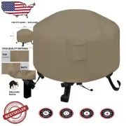 50" Diameter Waterproof Fire Pit Cover - Heavy-Duty & Windproof Camel Style