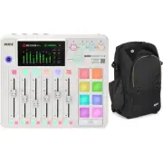 Rode Rodecaster Pro II Podcast Production Console with Backpack - White