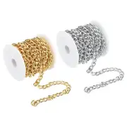 33Ft Curb Chain, Twisted Cuban Link Chain with Spool 10 x 7 x 1.85mm